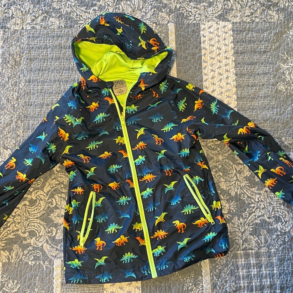Kids Dinosaur Print Hooded Jacket